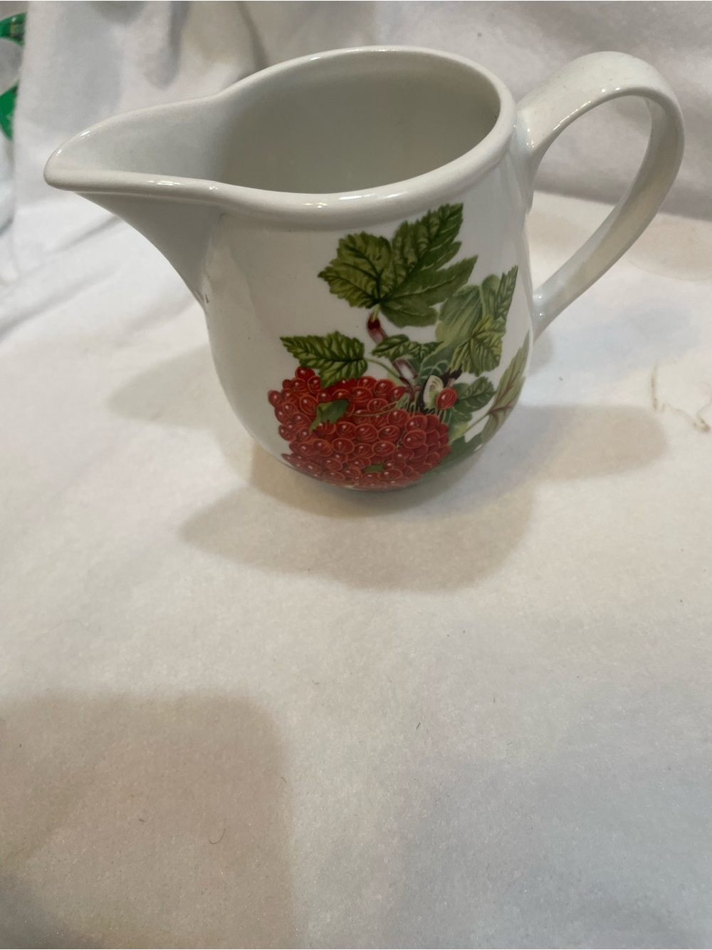 Portmeirion White Sugar Bowl with Red Fruit and Green Leaves